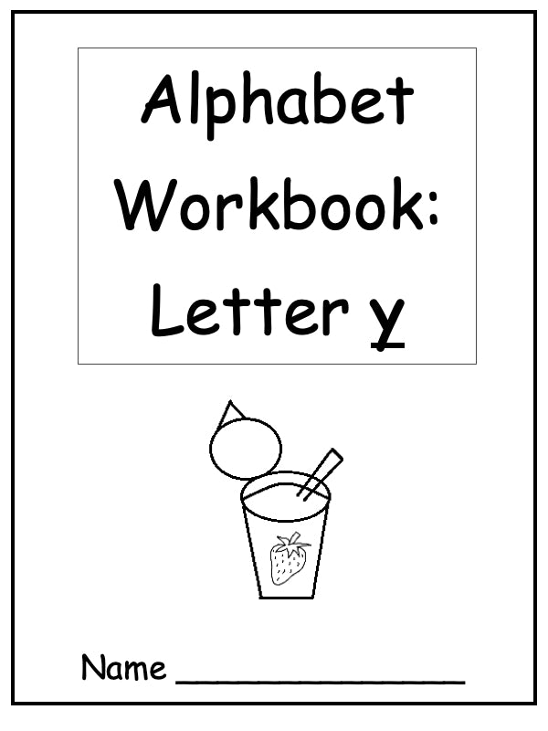 Alphabet Workbook Letter Y (downloadable digital product)