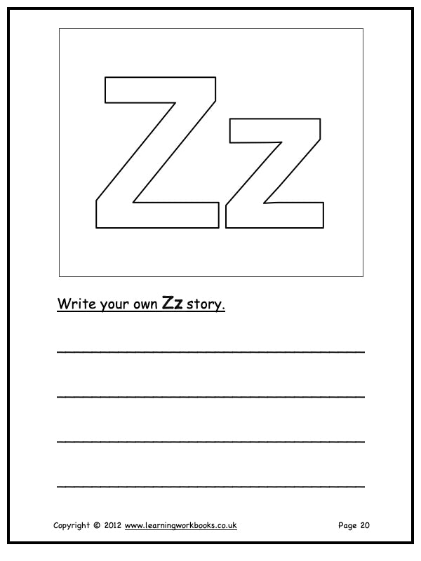 Alphabet Workbook Letter Z (downloadable digital product)