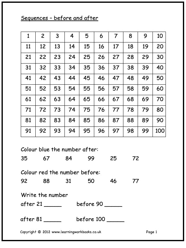 Numbers to 100 Workbook (downloadable digital product)