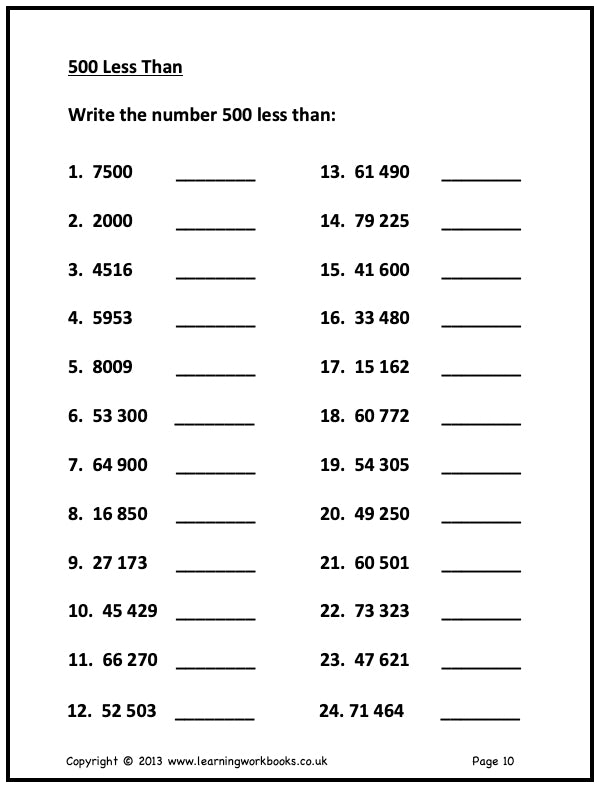 Numbers to 100,000 Workbook (downloadable digital product)