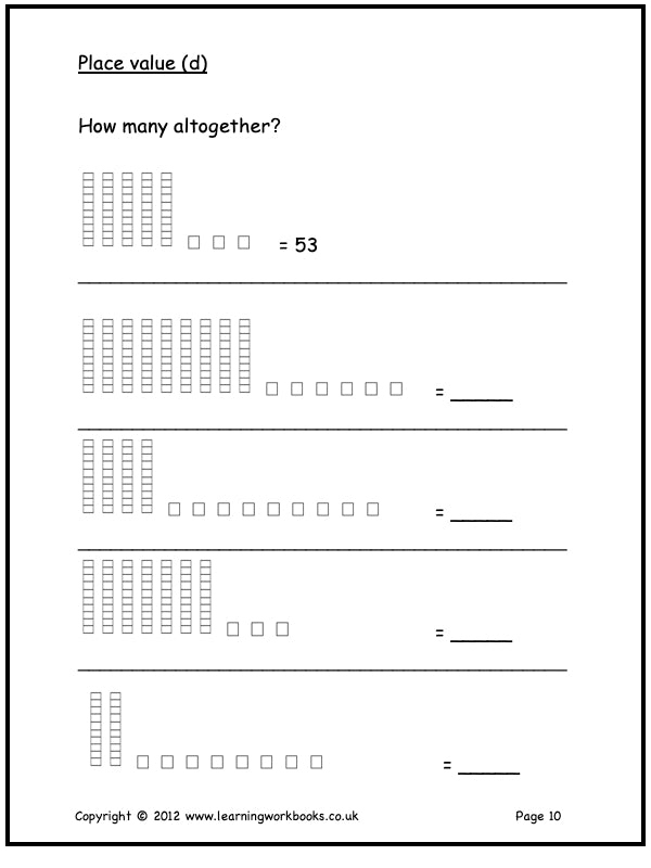 Numbers to 100 Workbook (downloadable digital product)