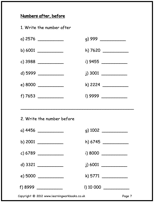 Numbers to 10,000 Workbook A (downloadable digital product)