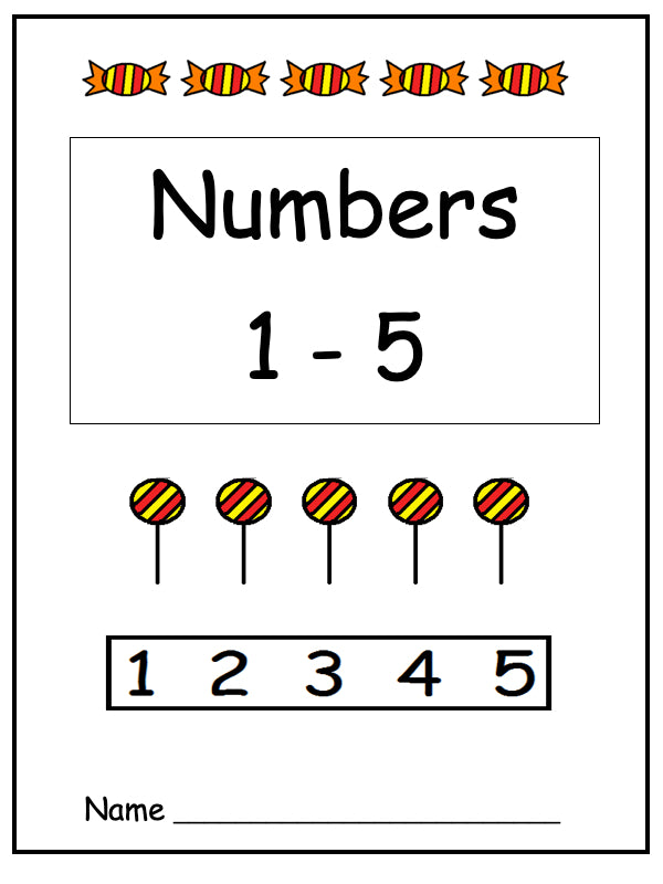Numbers 1 - 5 Workbook (downloadable digital product)