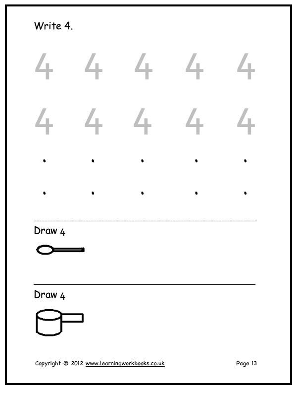 Numbers 1 - 5 Workbook (downloadable digital product)