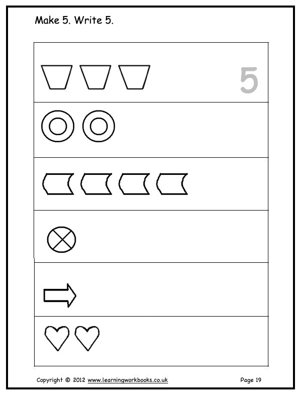 Numbers 1 - 5 Workbook (downloadable digital product)