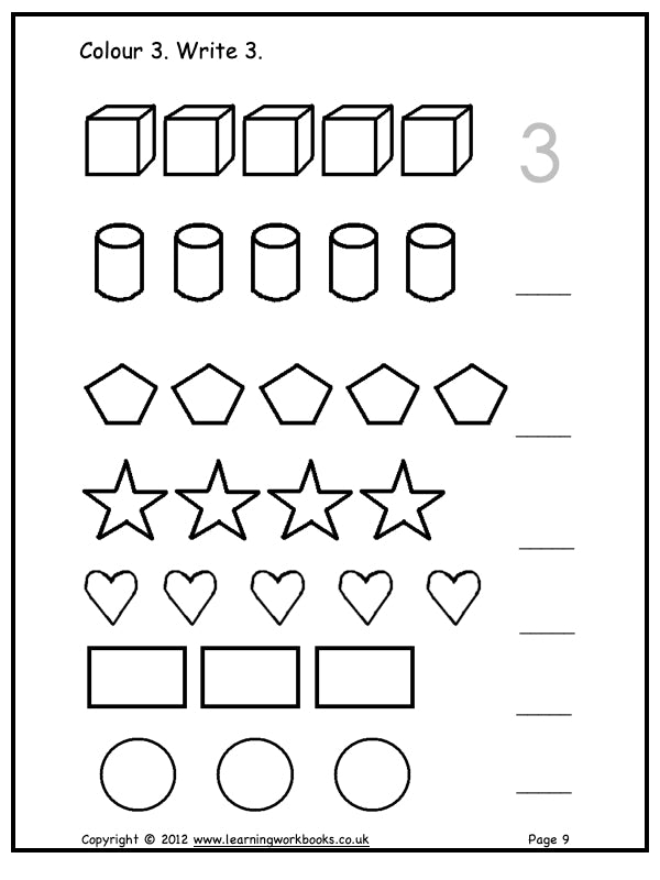 Numbers 1 - 5 Workbook (downloadable digital product)
