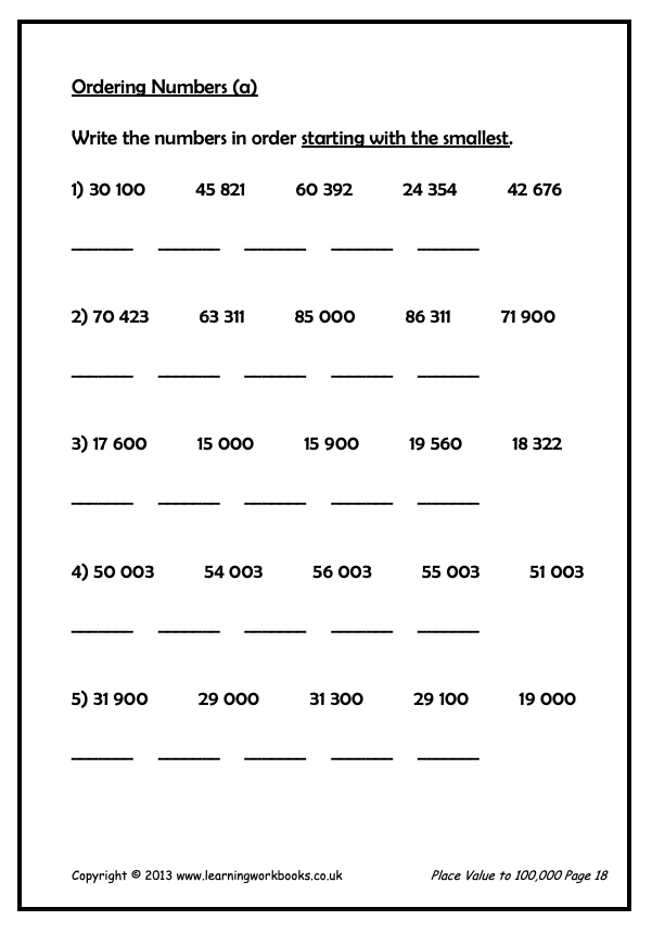Place Value to 100,000 Workbook (downloadable digital product)