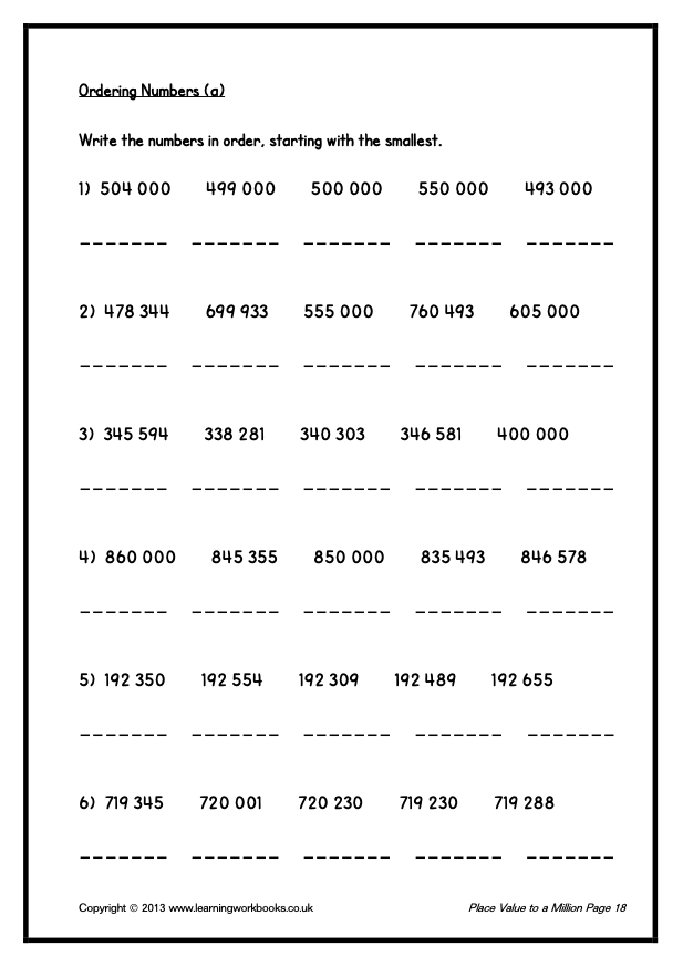 Place Value to a Million Workbook (downloadable digital product)