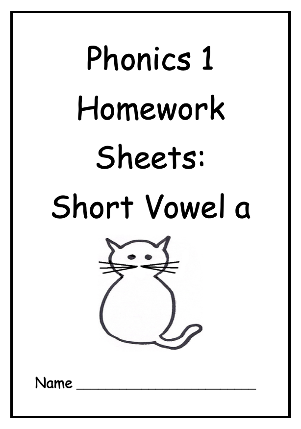 Phonics 1 Homework Sheets: Short Vowel a (downloadable digital product)
