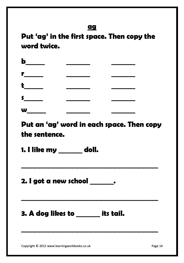 Phonics Workbook 1 - Short Vowel a (downloadable digital product)