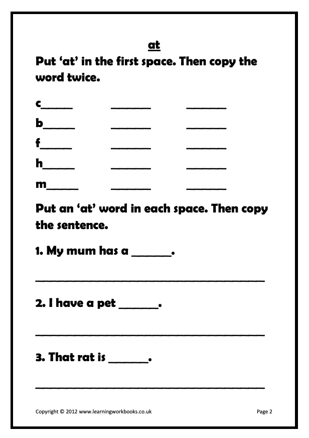 Phonics Workbook 1 - Short Vowel a (downloadable digital product)
