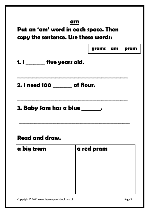 Phonics Workbook 1 - Short Vowel a (downloadable digital product)