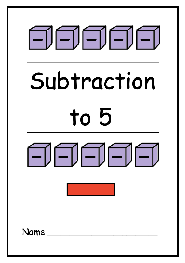 Subtraction to 5 Workbook (downloadable digital product)