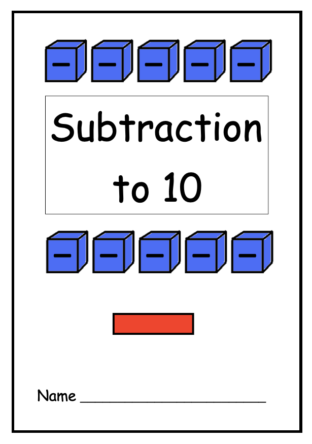 Subtraction to 10 Workbook (downloadable digital product)