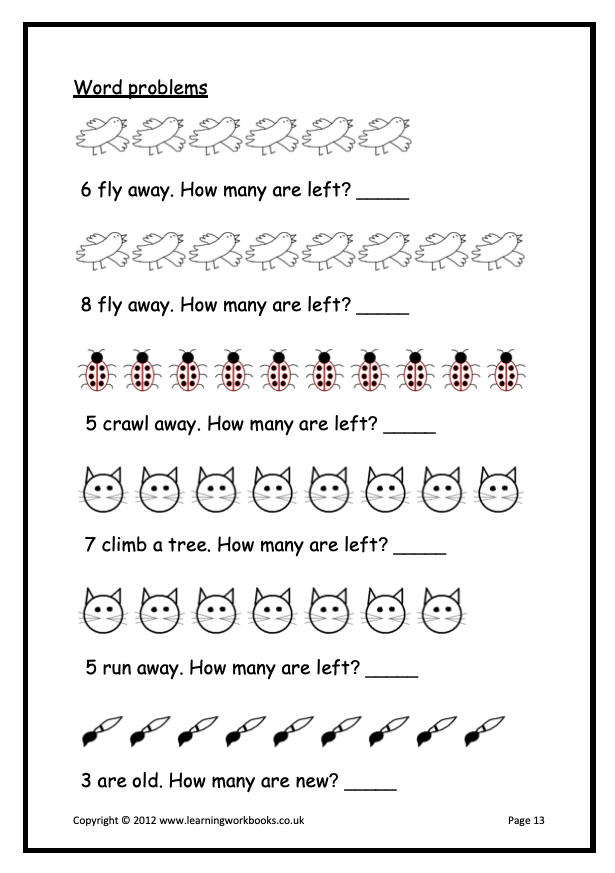 Subtraction to 10 Workbook (downloadable digital product)