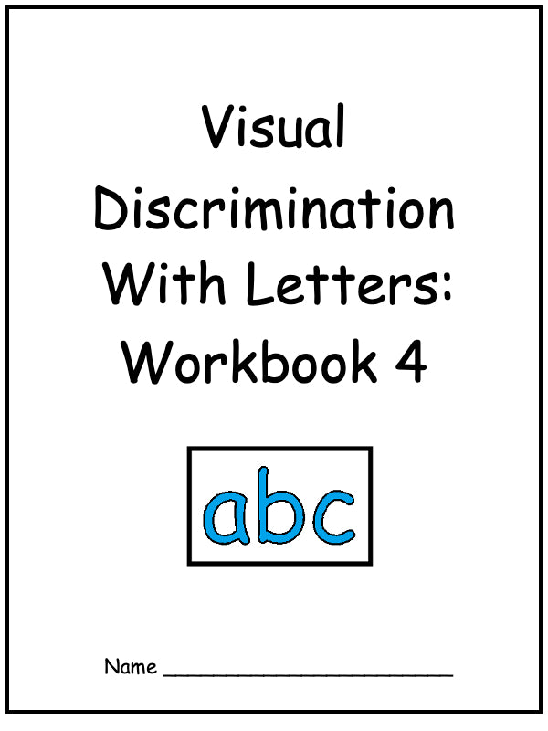 Visual Discrimination with Letters Workbook 4 (downloadable digital product)
