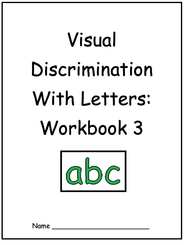 Visual Discrimination with Letters Workbook 3 (downloadable digital product)