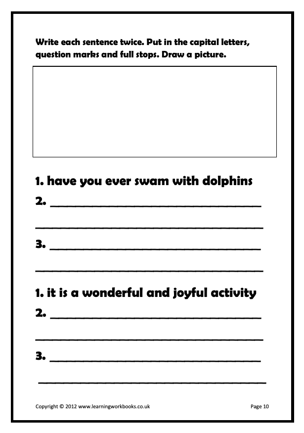 Writing Sentences Workbook 10 (downloadable digital product)