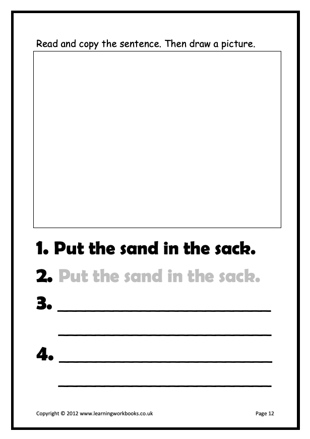 Writing Sentences Workbook 1 (downloadable digital product)
