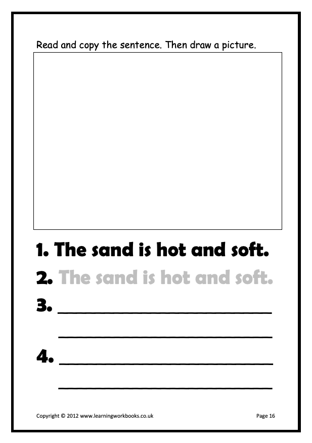 Writing Sentences Workbook 1 (downloadable digital product)