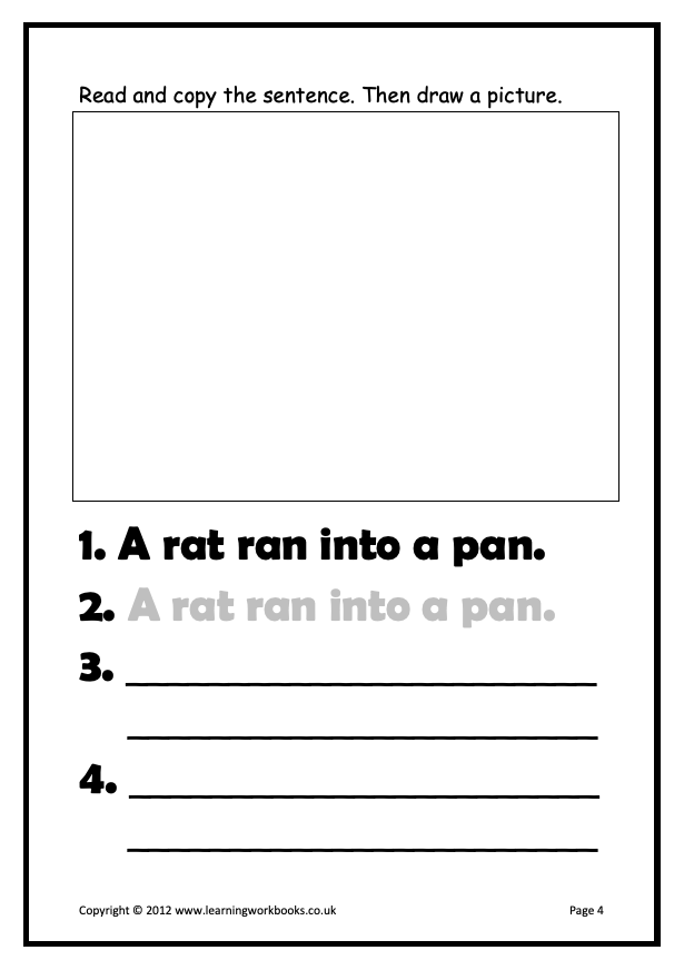 Writing Sentences Workbook 1 (downloadable digital product)