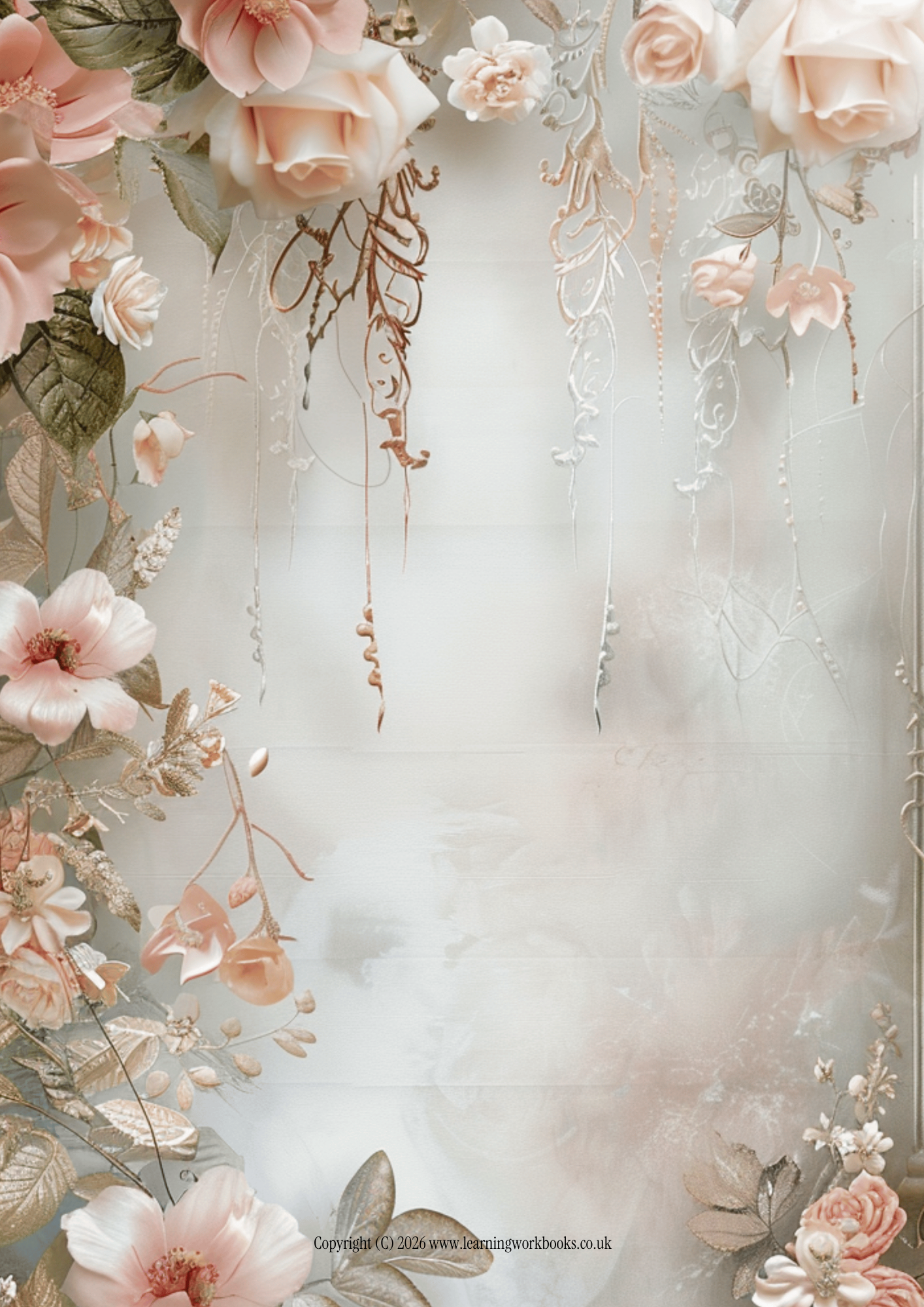 The Complete Wedding Planner – Design Number 2: Taupe with Pink Flowers (downloadable, high quality print, 100 pages)