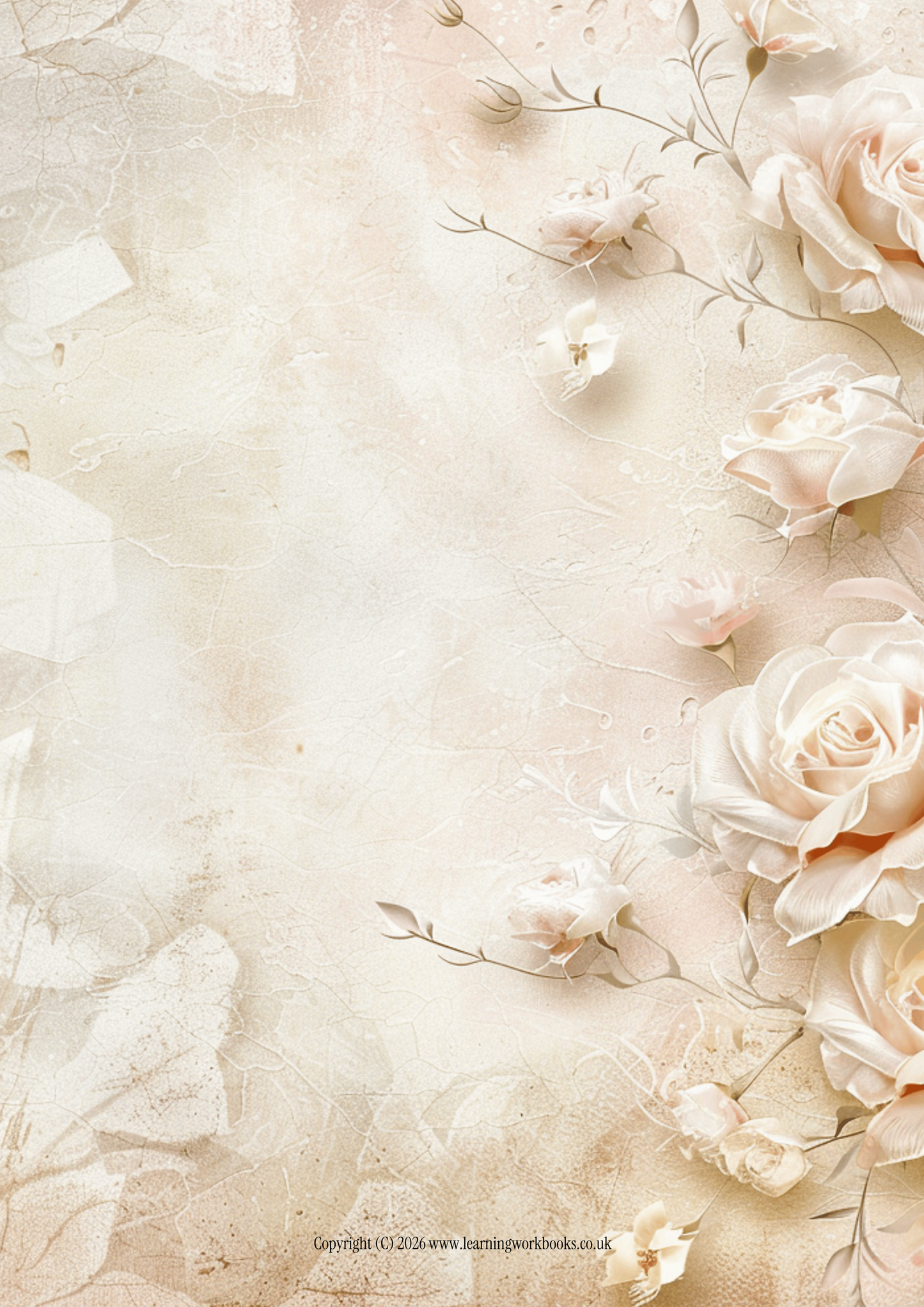 The Complete Wedding Planner - Design Number 3: Ivory Flowers (downloadable, high quality print, 100 pages)