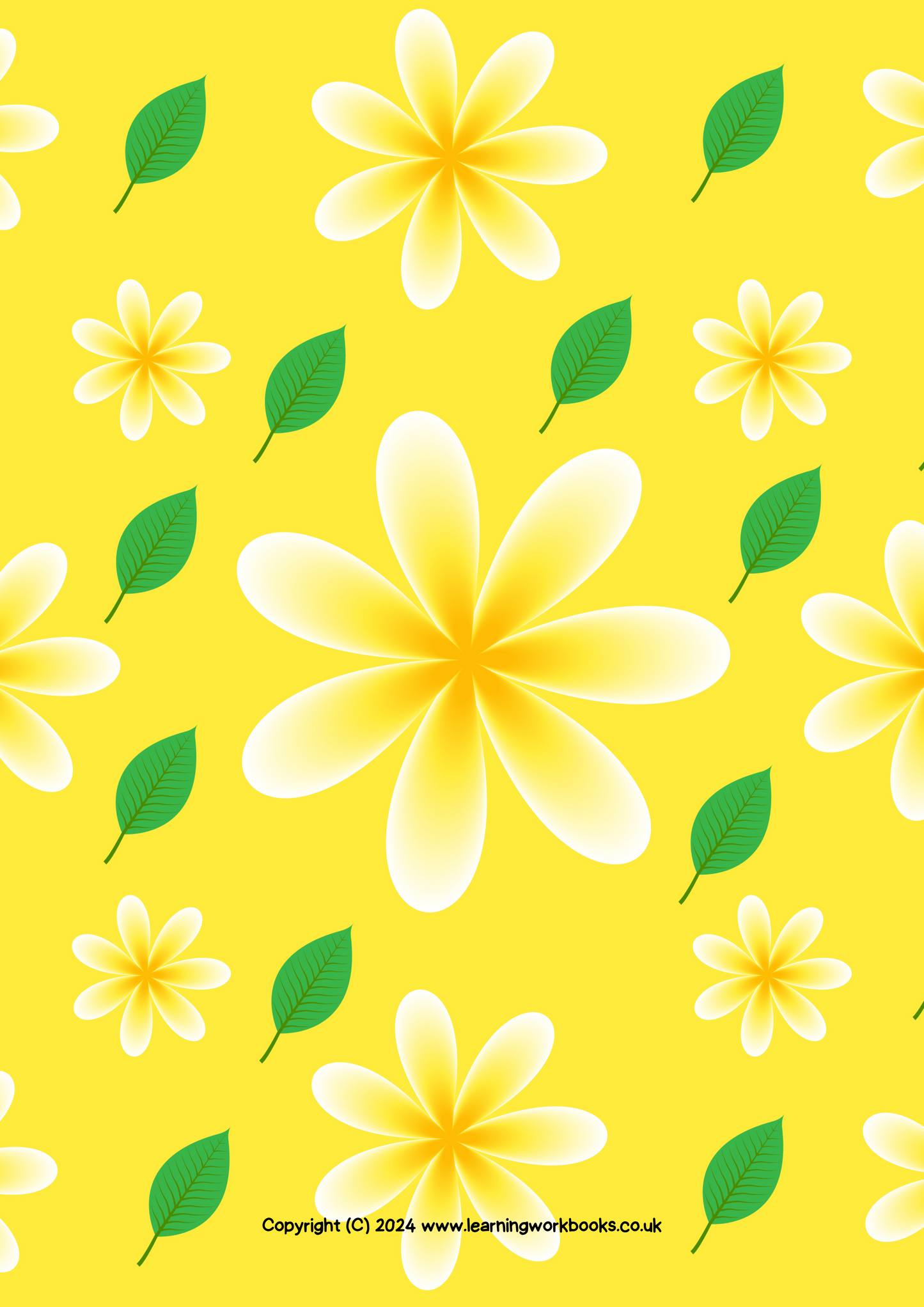 Yellow Flowers with Yellow Background A4 Lined Notebook (Downloadable Ebook)