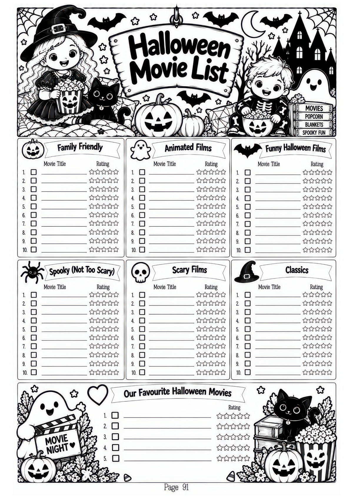 The Complete Halloween Planner / Design 1 / 100 Pages of Printable Halloween Planning Sheets
