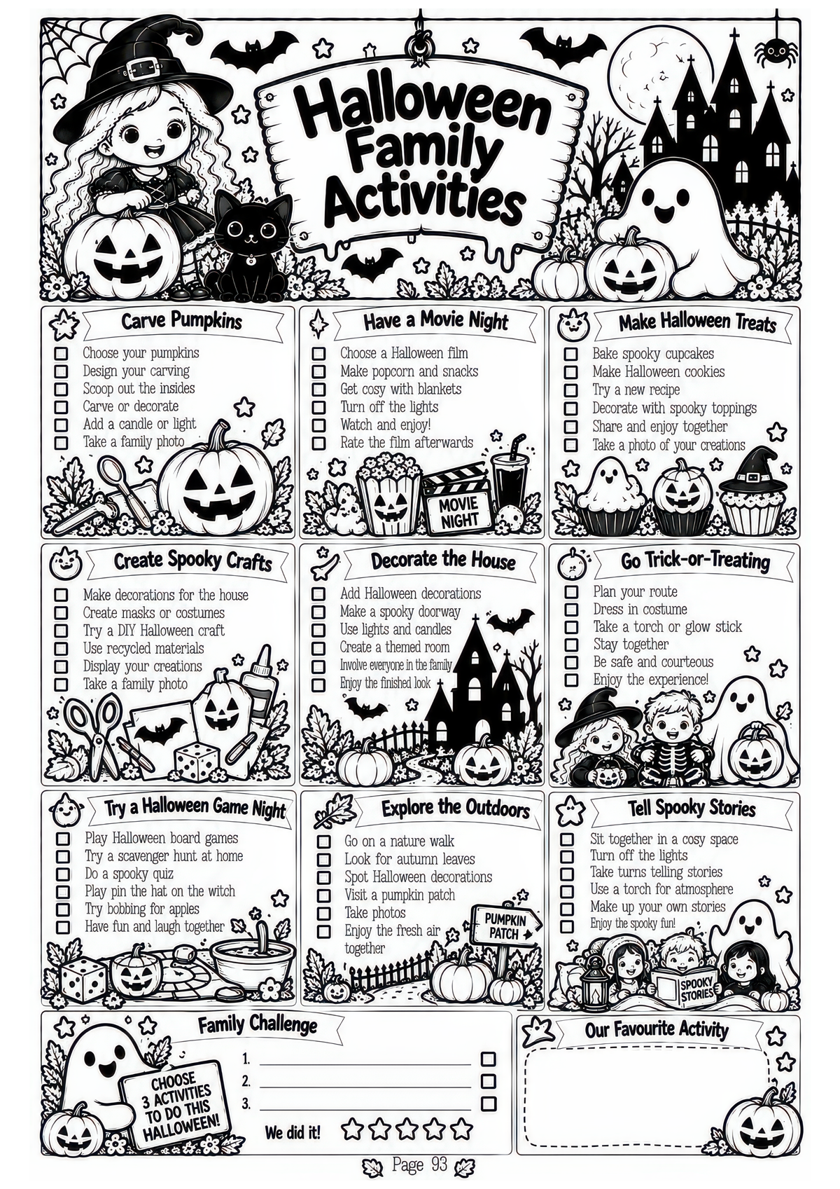 The Complete Halloween Planner / Design 1 / 100 Pages of Printable Halloween Planning Sheets