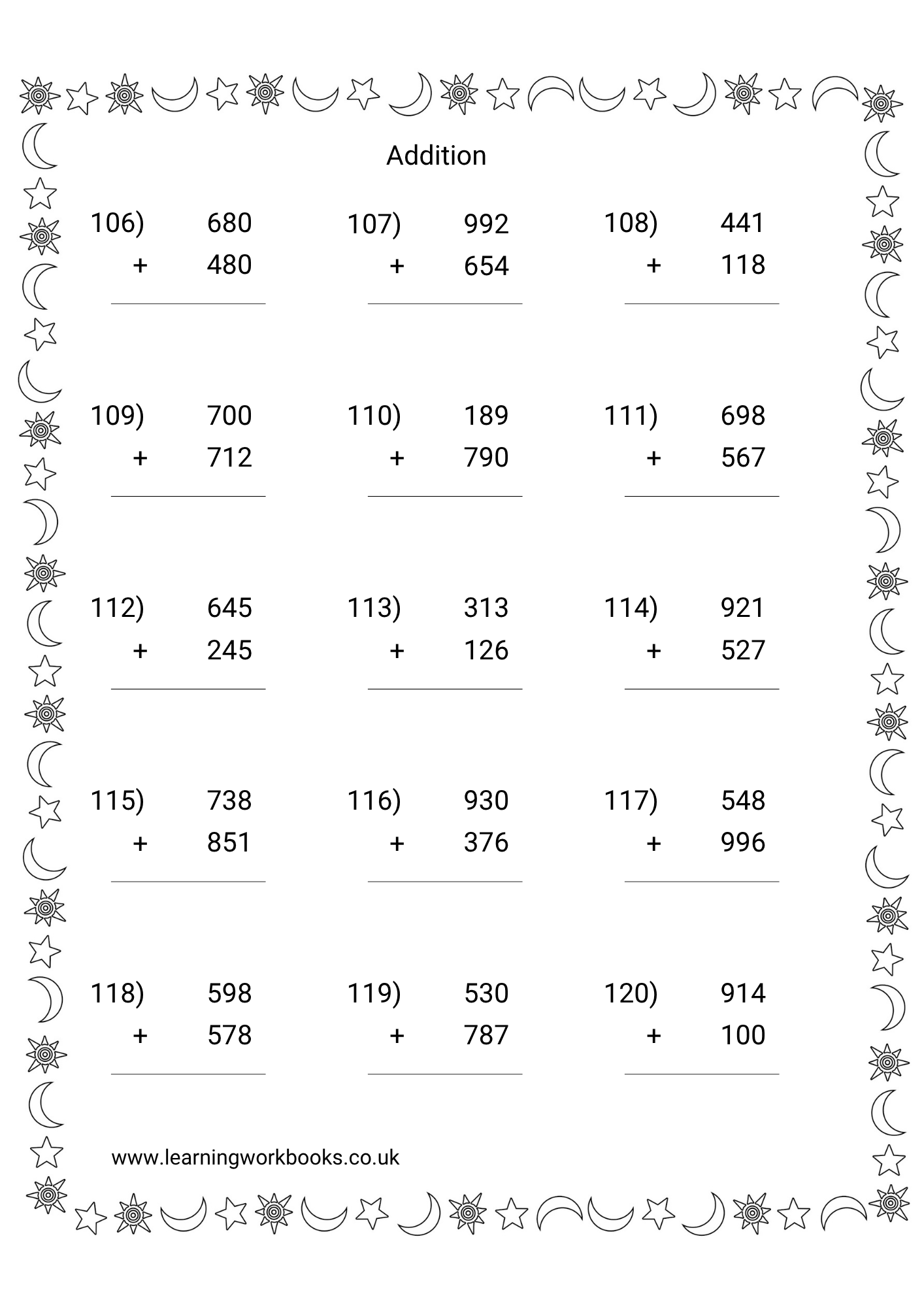 Adding 3 Digit Numbers Workbook 2 (downloadable digital product)