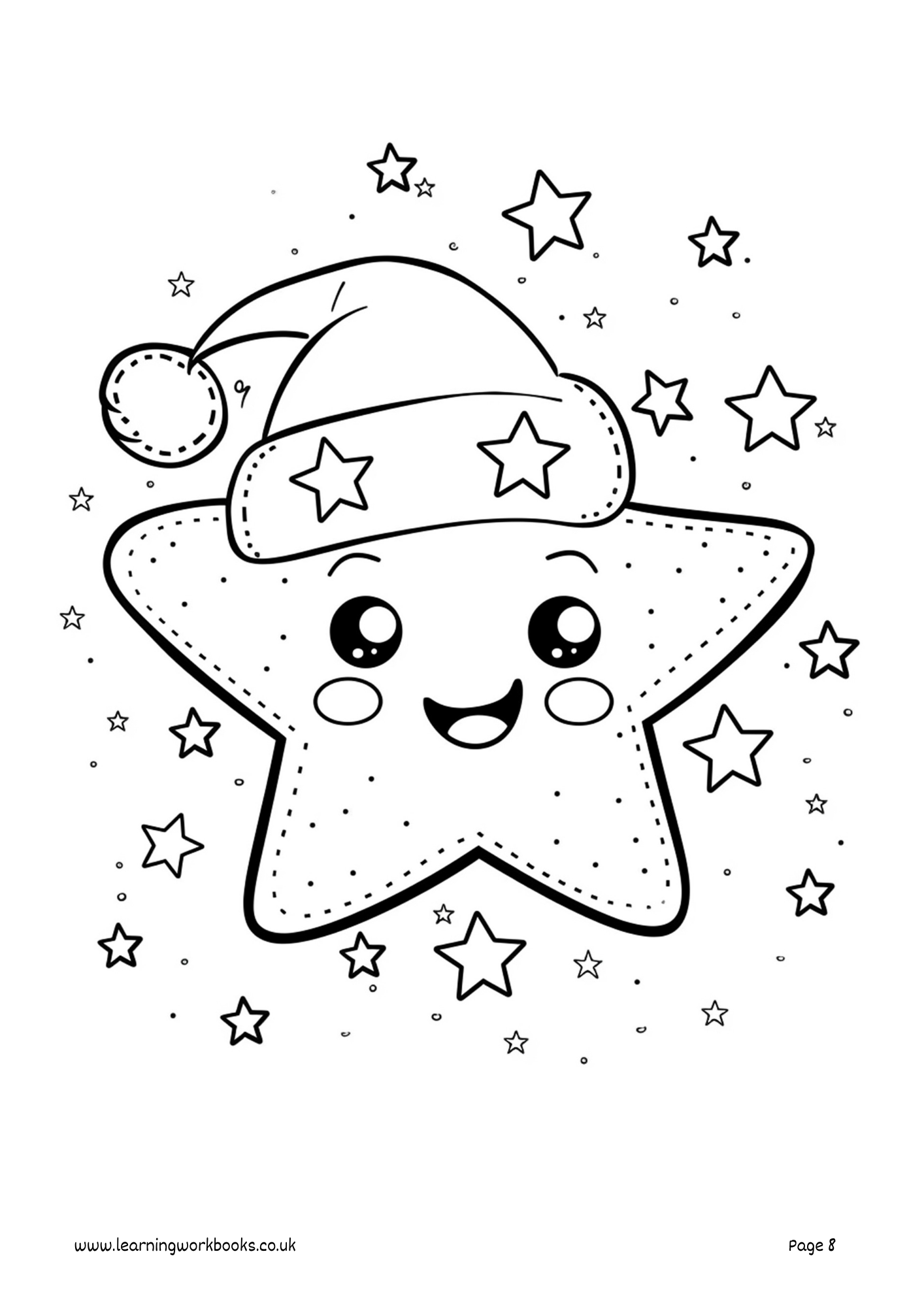 Kawaii Christmas Colouring Book 3 (downloadable digital product)