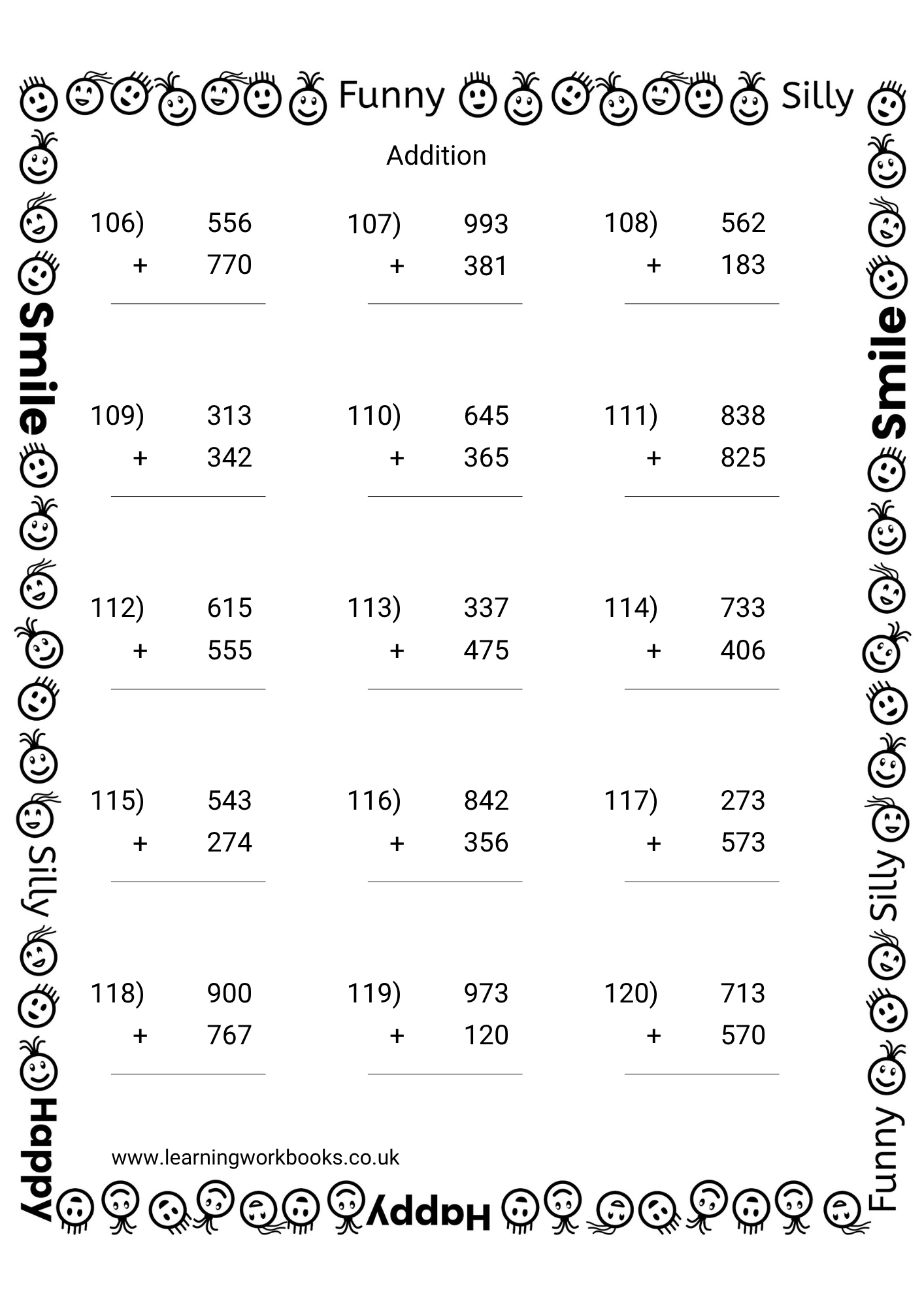 Adding 3 Digit Numbers Workbook 1 (downloadable digital product)