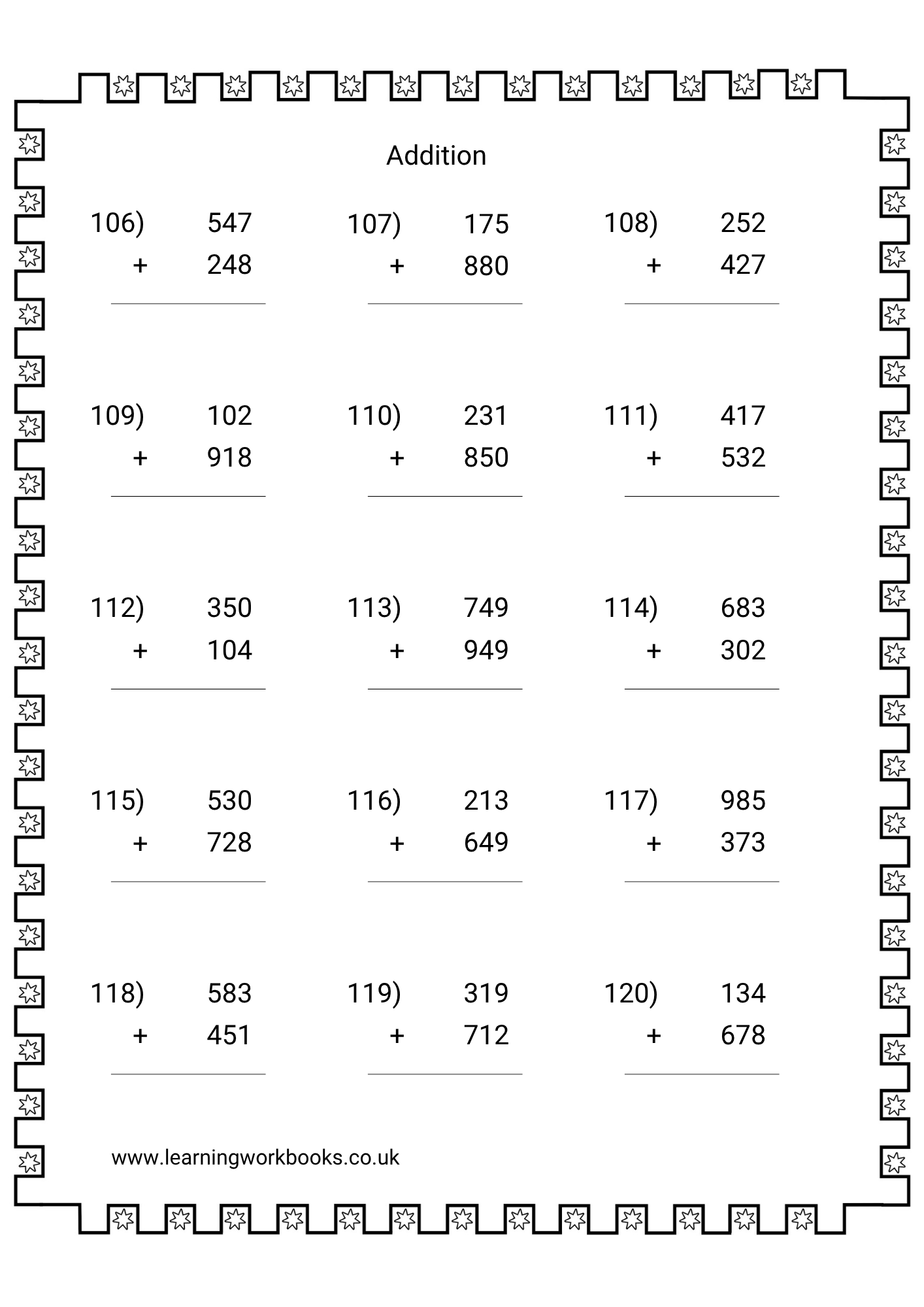 Adding 3 Digit Numbers Workbook 3 (downloadable digital product)
