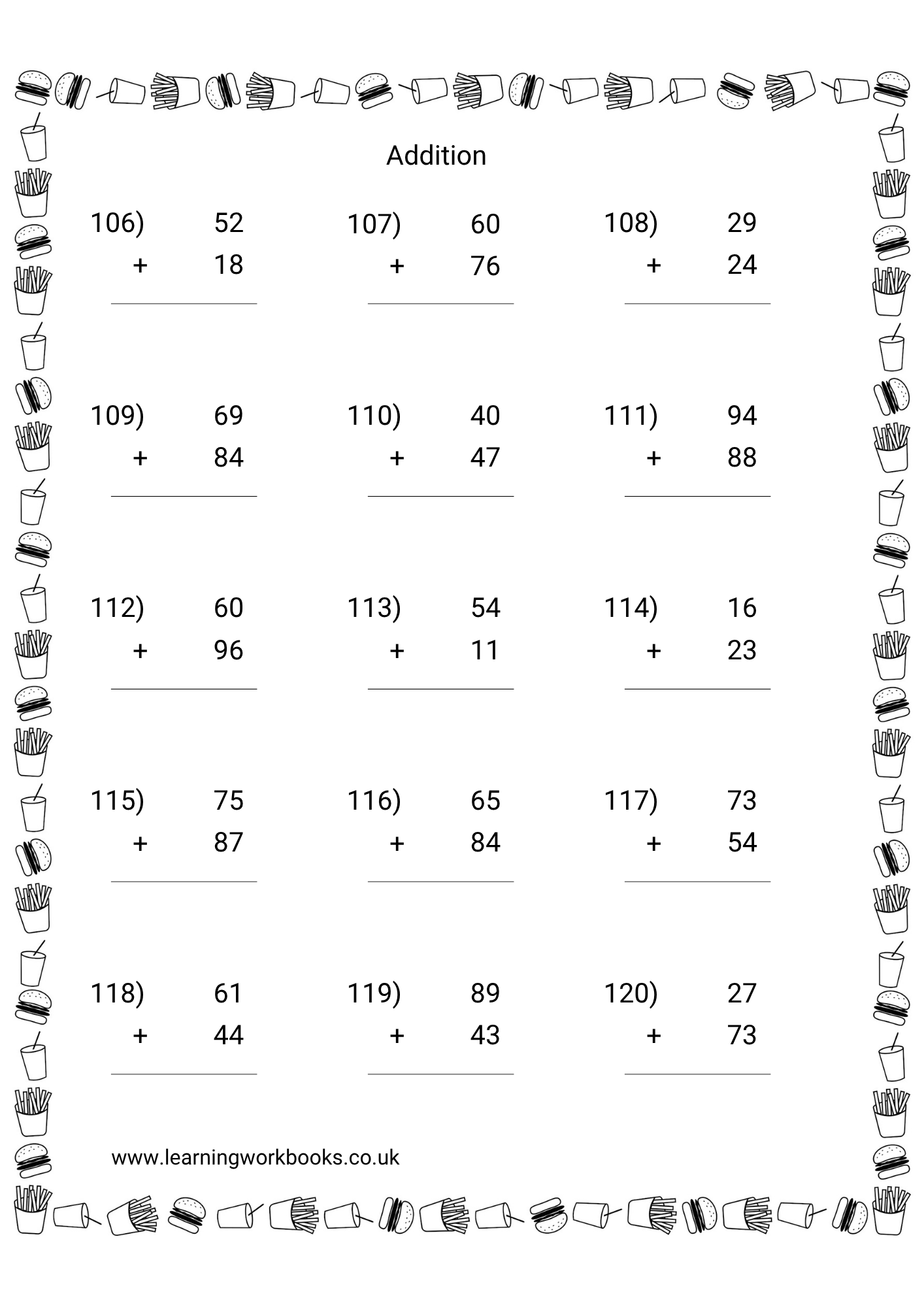 Adding Double Digits Workbook 3 (downloadable digital product)