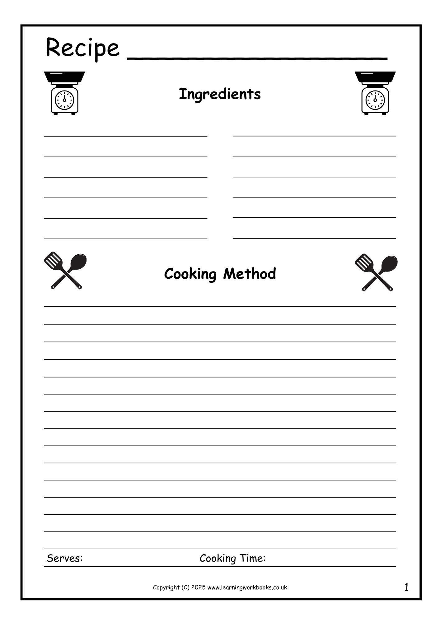 Recipe Book 1 (downloadable digital product)