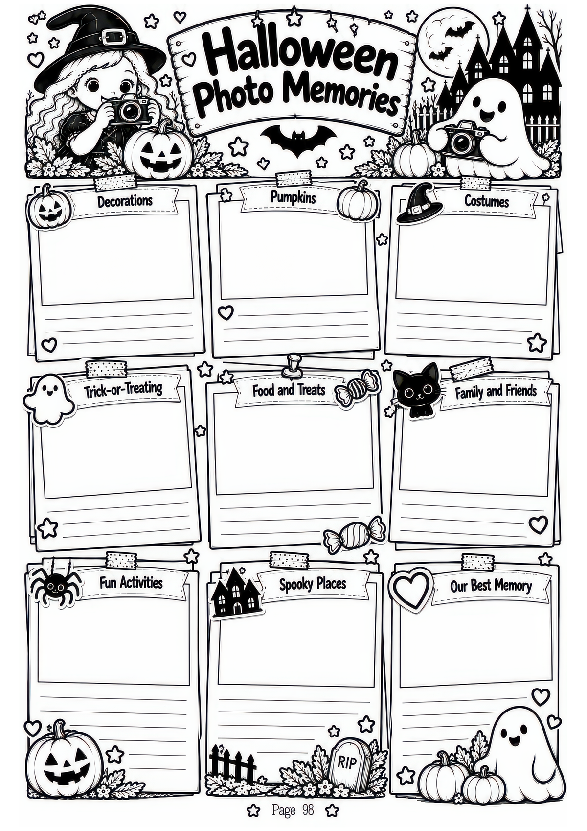 The Complete Halloween Planner / Design 1 / 100 Pages of Printable Halloween Planning Sheets