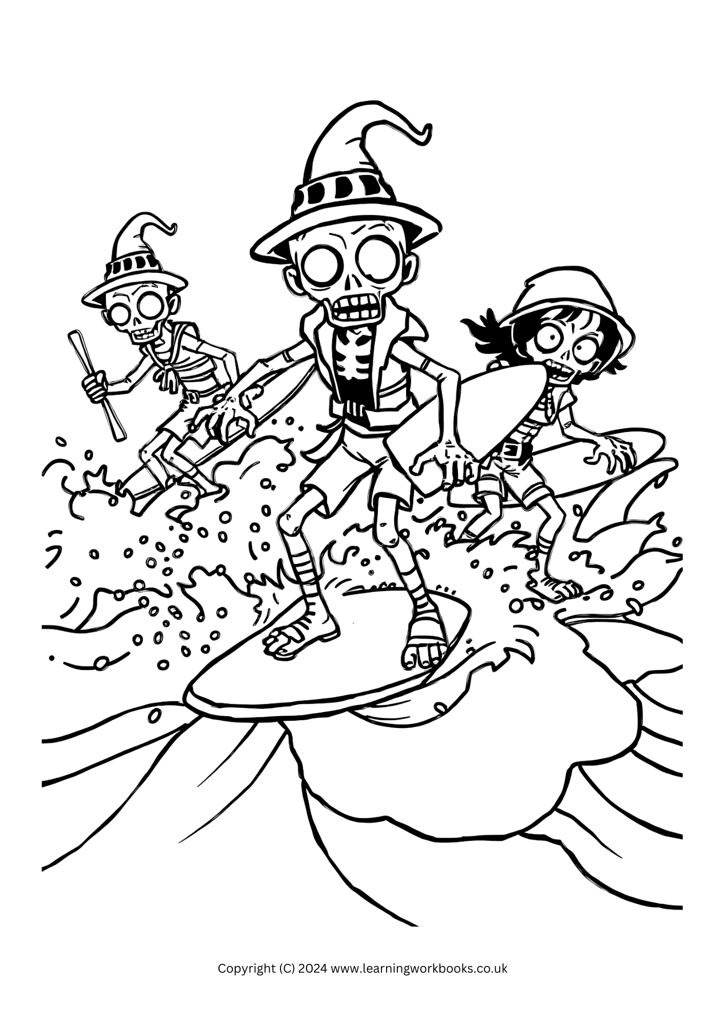 Cartoon Zombies Halloween Colouring Book