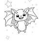 Cute Bat Friends Halloween Colouring Book (downloadable digital product)
