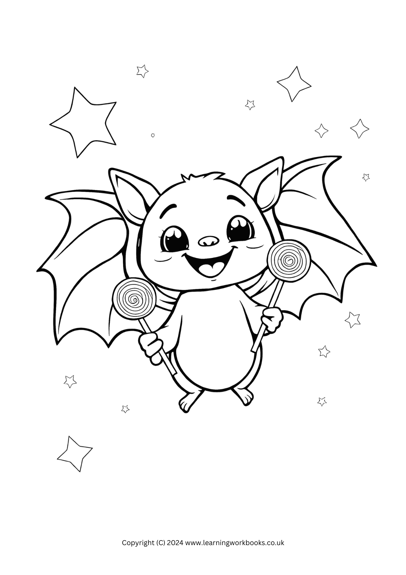 Cute Bat Friends Halloween Colouring Book (downloadable digital product)