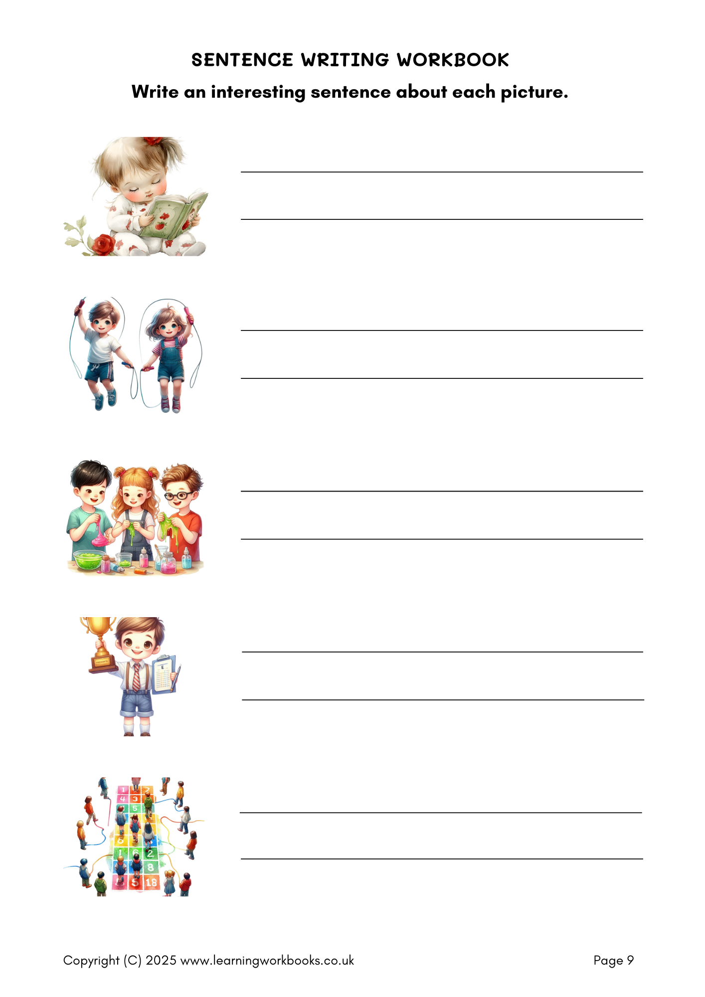 Sentence Writing Workbook 1 (downloadable digital product)