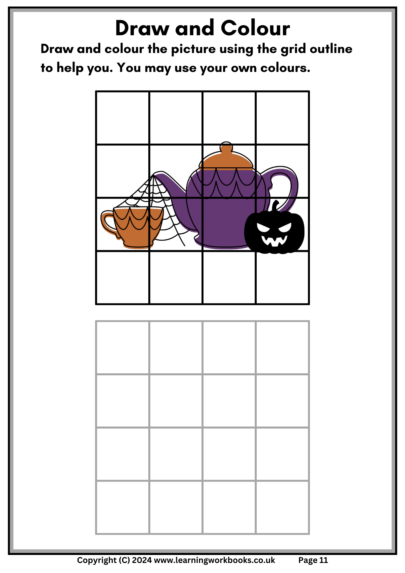 Draw and Colour Halloween Pictures Book 3