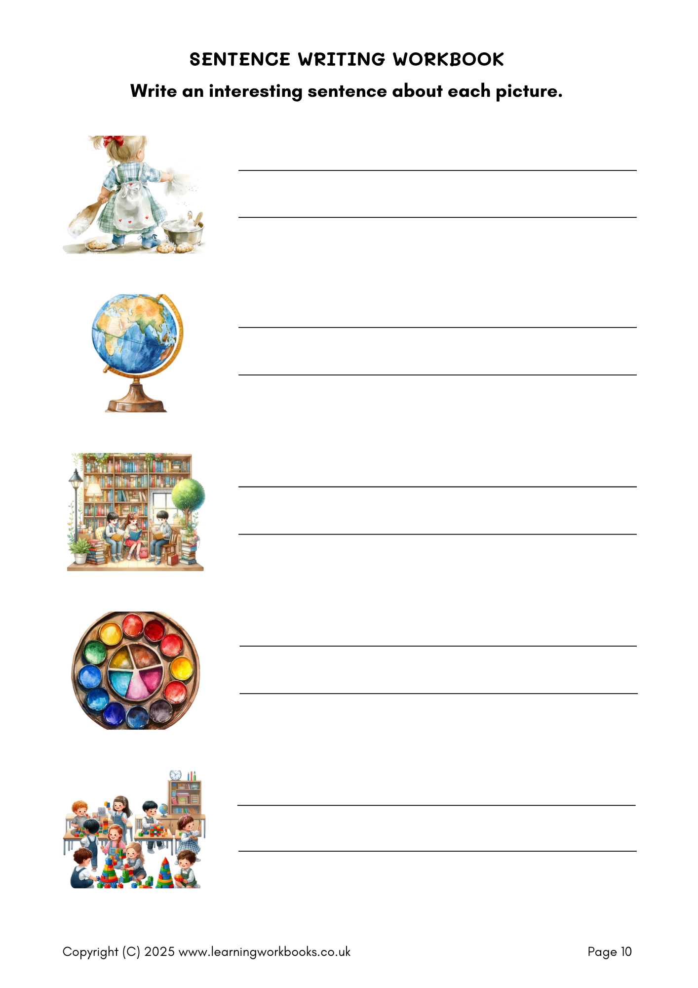 Sentence Writing Workbook 1 (downloadable digital product)