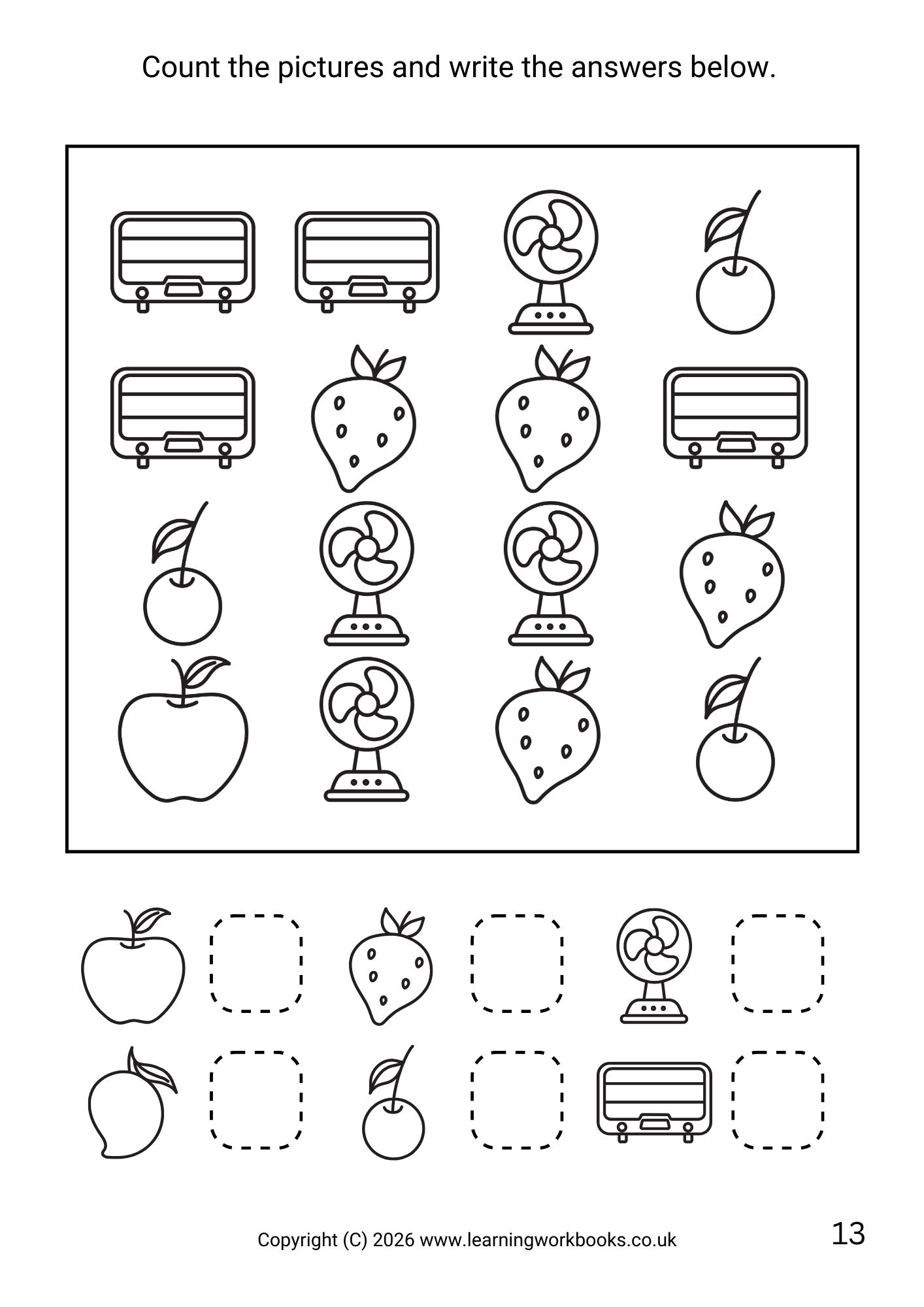 Counting to 20 Workbook 4 (downloadable digital product)