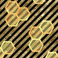 Honey Gold and Black Stripes with Honeycomb Pattern Teacher Planner