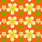 Yellow and Green Flowers with Orange Background Teacher Planner