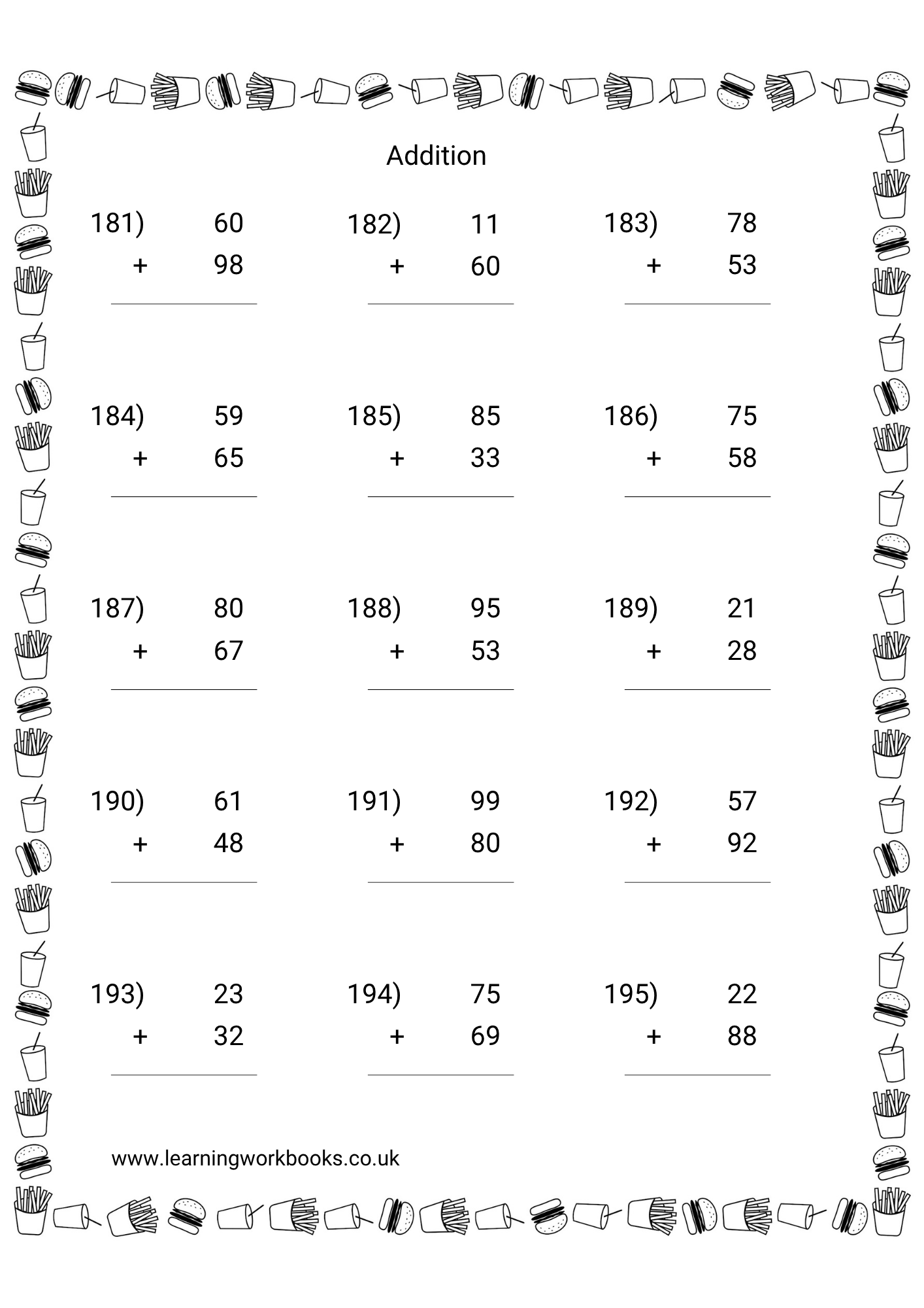Adding Double Digits Workbook 3 (downloadable digital product)