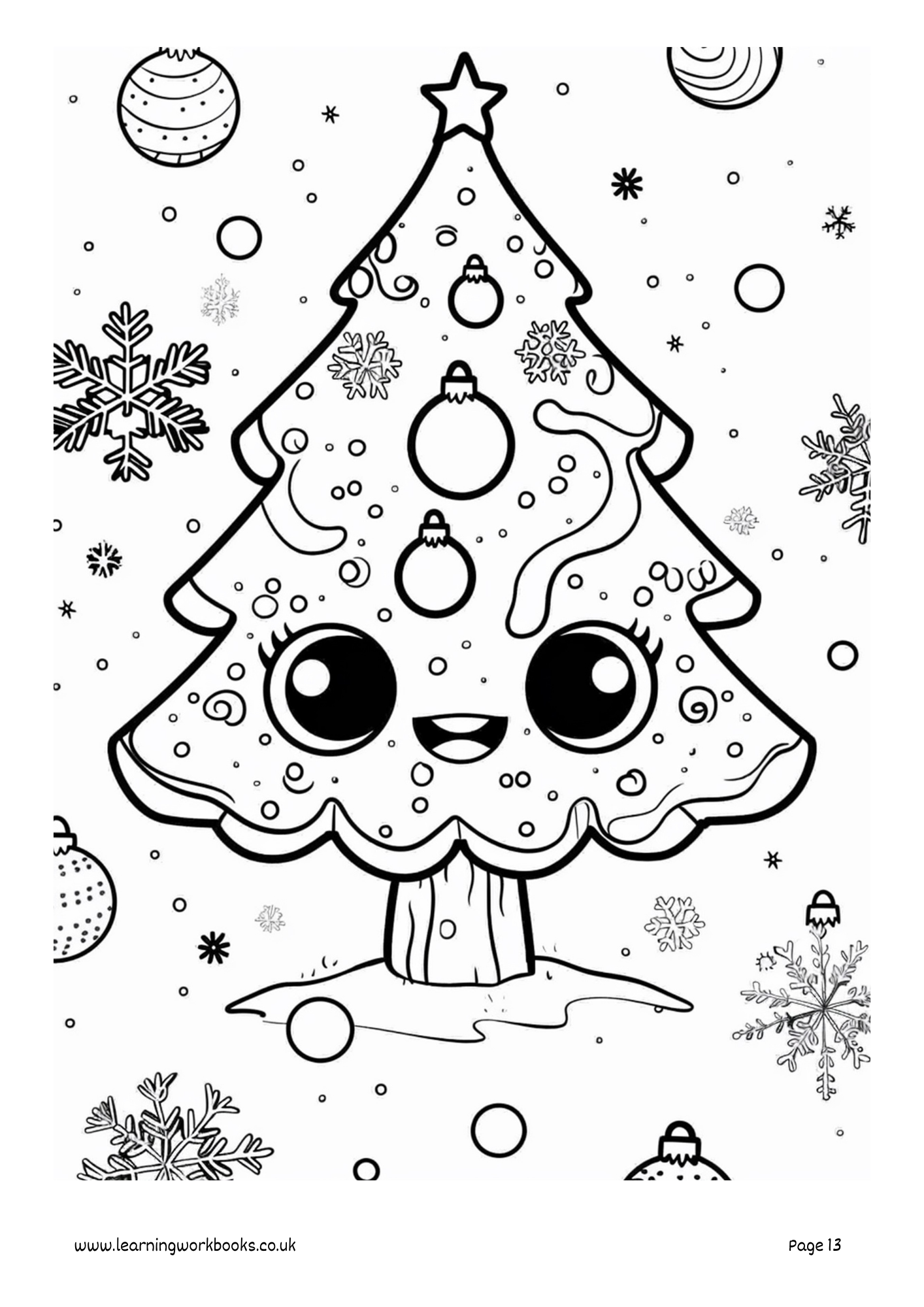 Kawaii Christmas Colouring Book 3 (downloadable digital product)