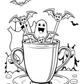 Halloween Tea Party Colouring Book