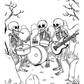 Happy Skeletons Halloween Colouring Book